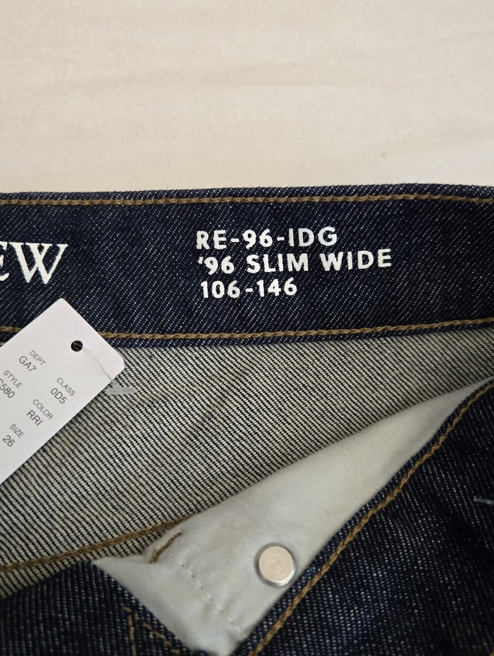 J. Crew Nwt 96 '96 Slim Wide Leg Jeans Dark Blue Wash Size 26 Style# CC580 - Picture 8 of 12